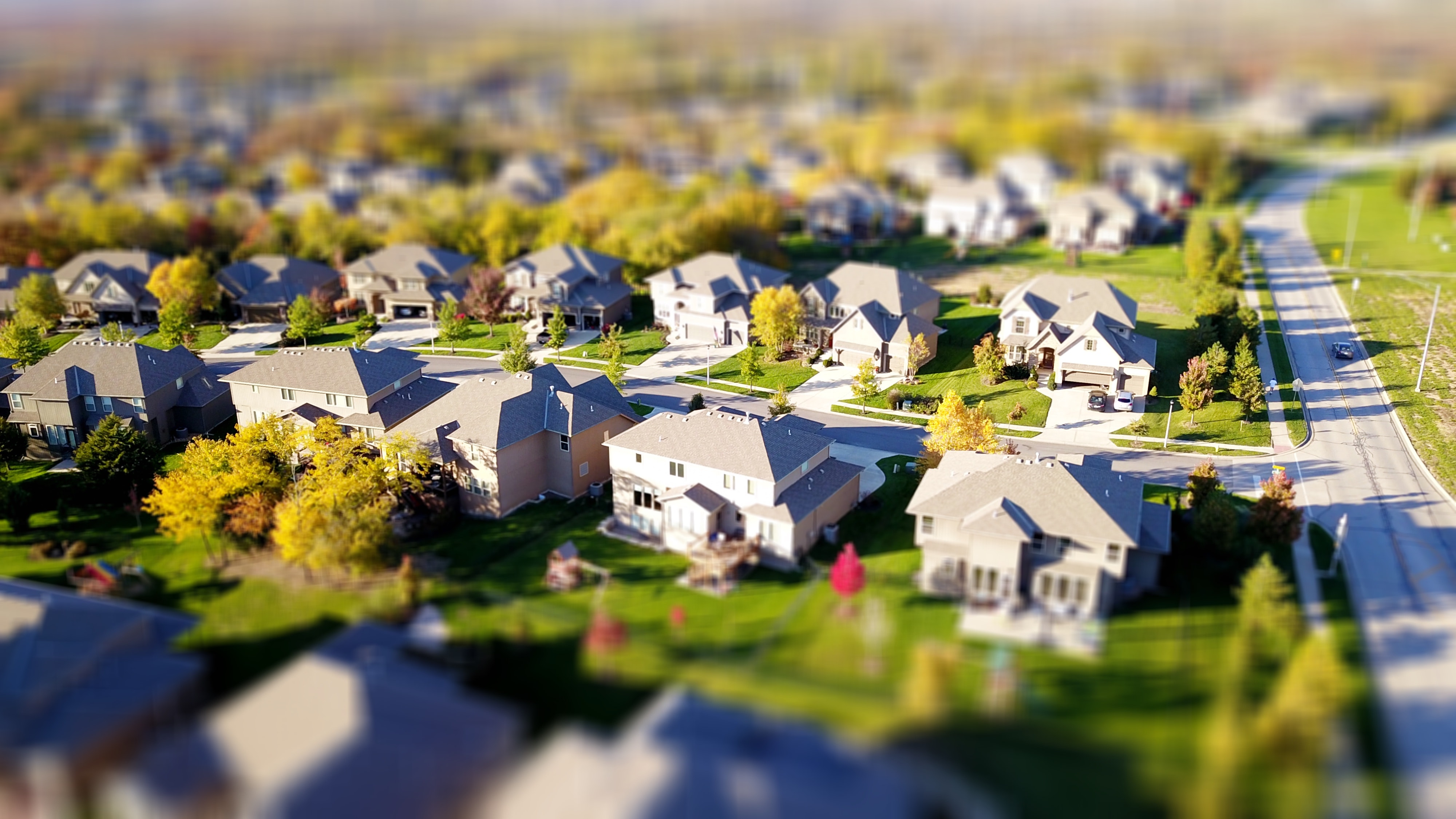 arial view of a neighborhood